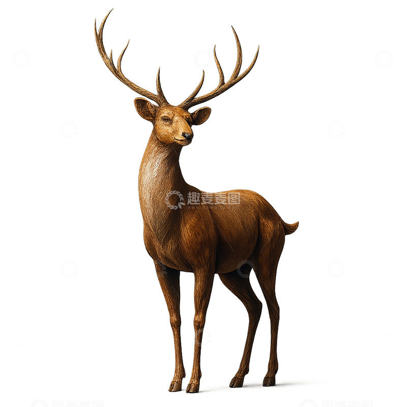 高清大图下载【趣麦麦图】优雅雄鹿的静态写照