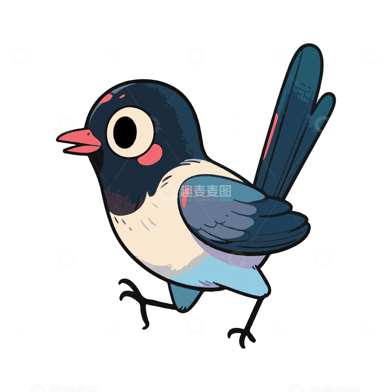 源文件下载【趣麦麦图】一只小麻雀小鸟
