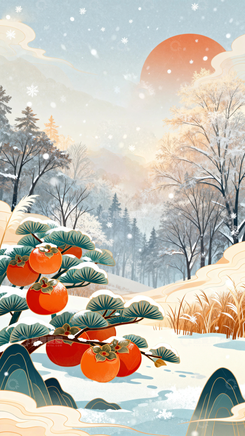 高清大图下载【趣麦麦图】冬季冬天立冬背景8