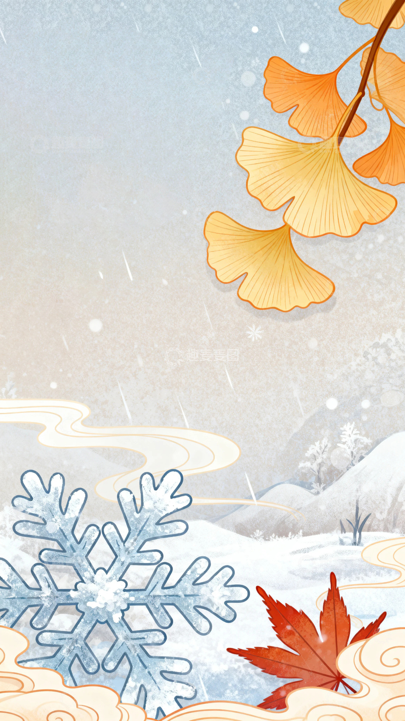 高清大图下载【趣麦麦图】冬季冬天立冬背景132