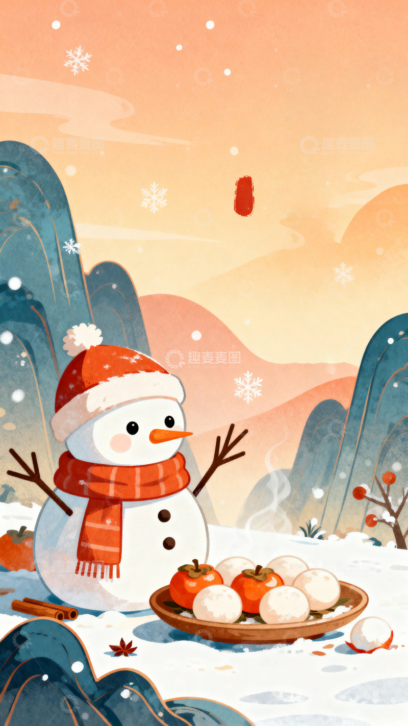 高清大图下载【趣麦麦图】二十四节气中国风背景14