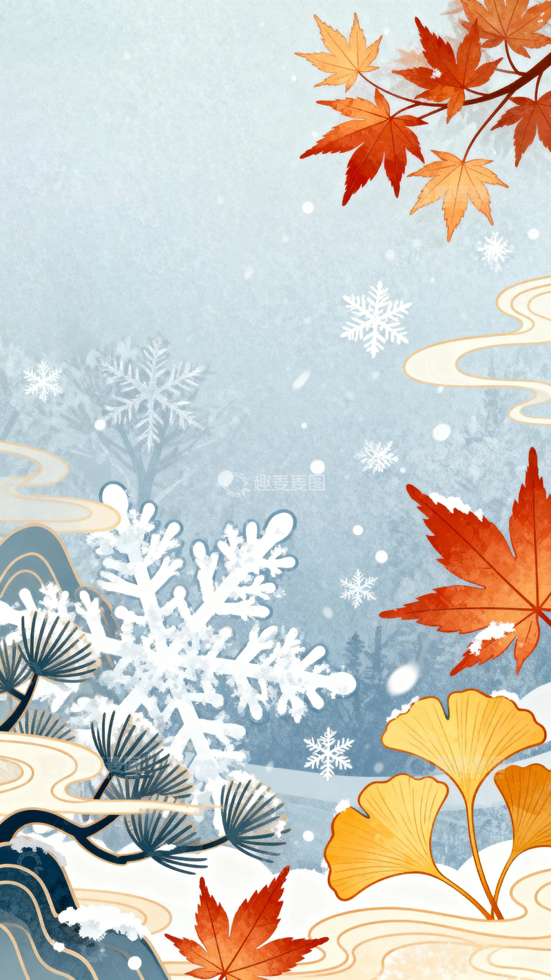 高清大图下载【趣麦麦图】冬季冬天立冬背景13