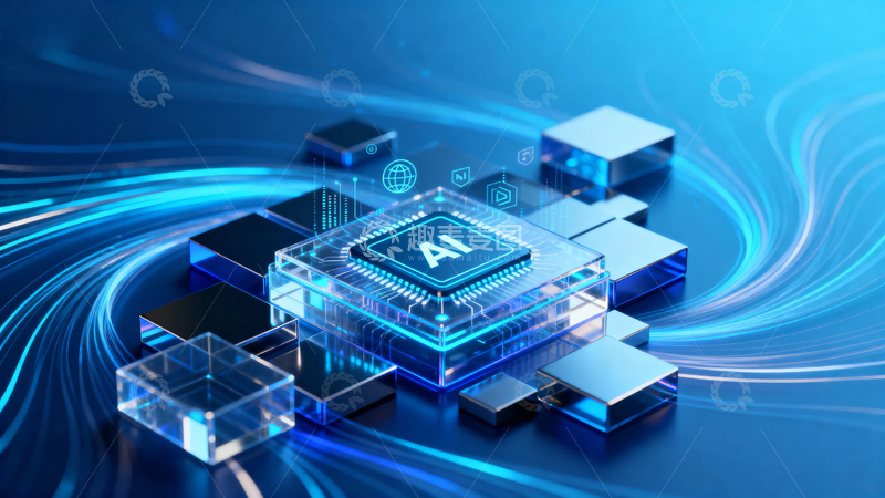 高清大图下载【趣麦麦图】蓝色科技背景人工智能12