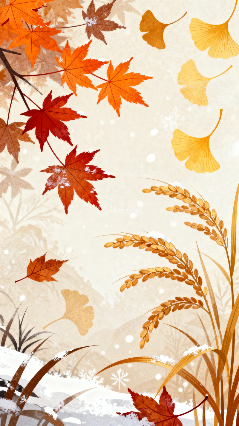 高清大图下载【趣麦麦图】冬季冬天立冬背景15