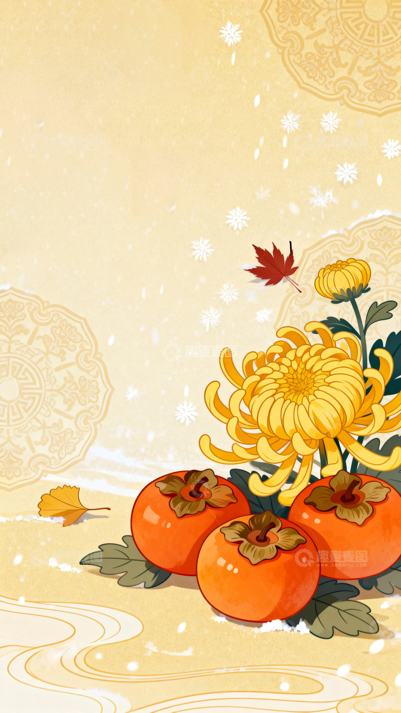 高清大图下载【趣麦麦图】二十四节气中国风背景16