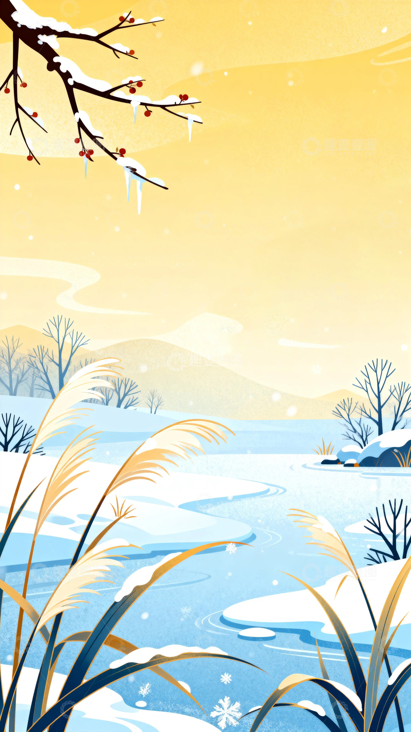 高清大图下载【趣麦麦图】二十四节气中国风背景03