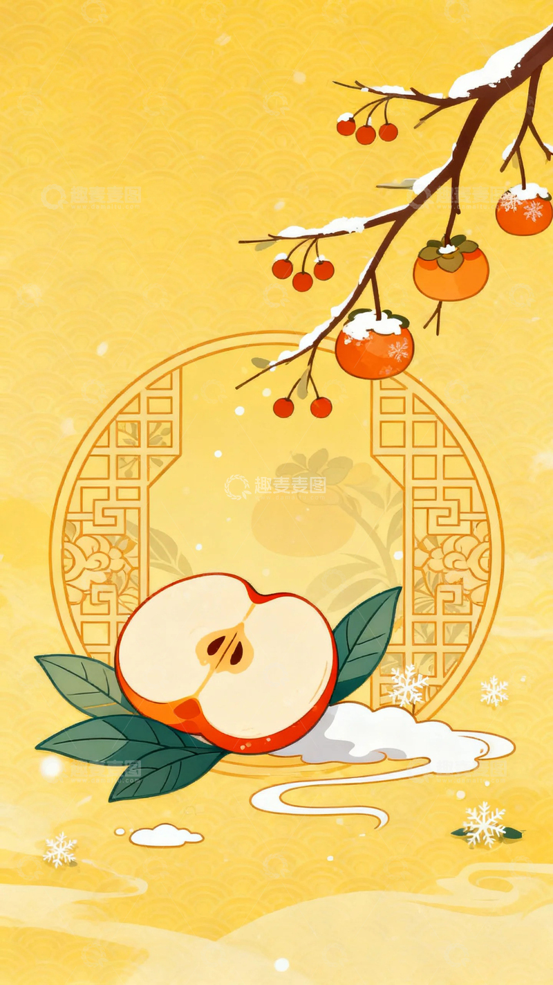 高清大图下载【趣麦麦图】冬季冬天立冬背景5