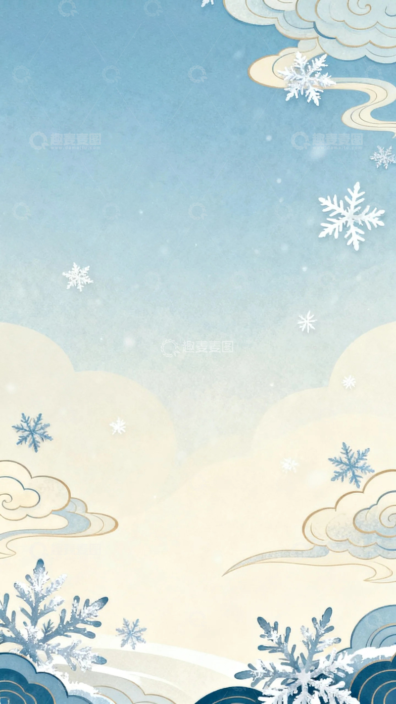 高清大图下载【趣麦麦图】冬季冬天立冬背景7