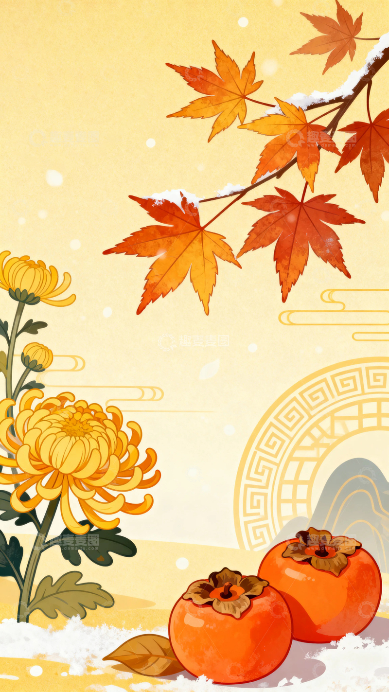 高清大图下载【趣麦麦图】二十四节气中国风背景17