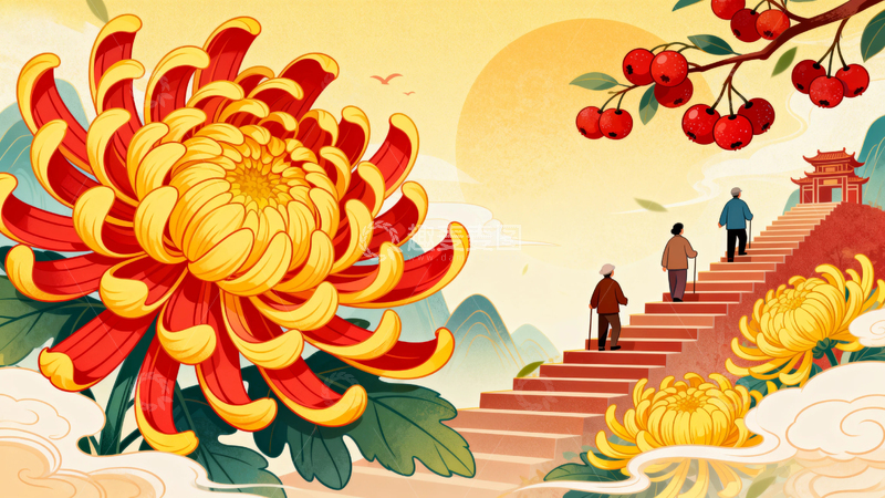 高清大图下载【趣麦麦图】重阳节节日背景6