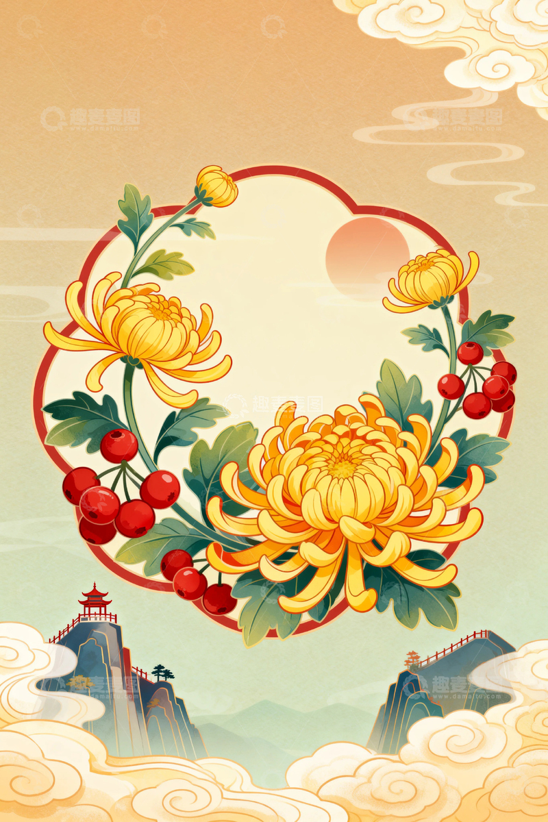 高清大图下载【趣麦麦图】重阳节节日背景20