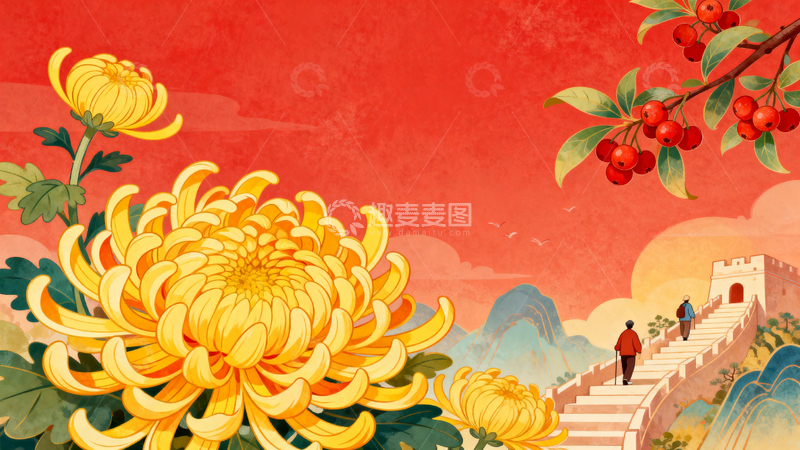 高清大图下载【趣麦麦图】重阳节节日背景22