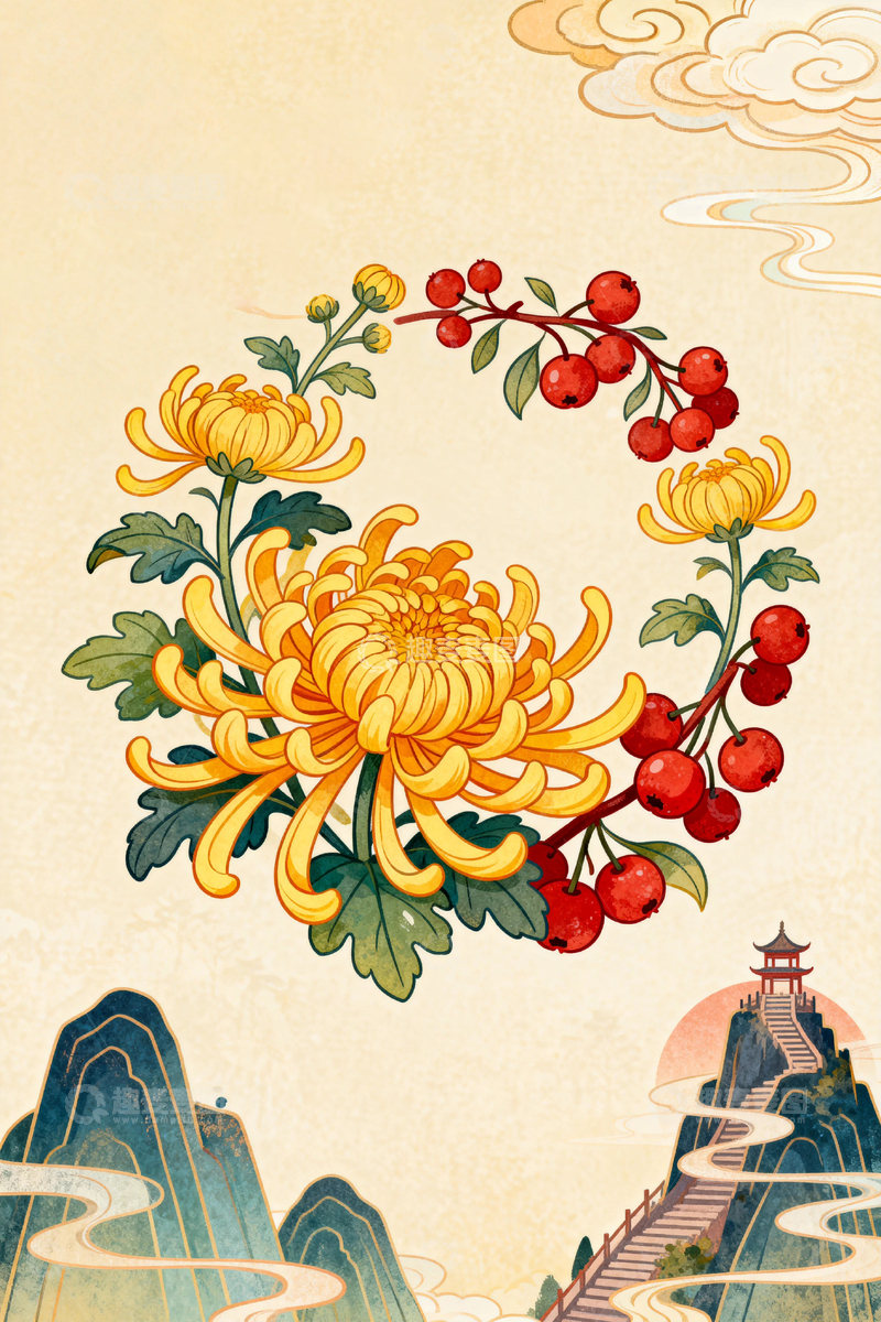 高清大图下载【趣麦麦图】重阳节节日背景21