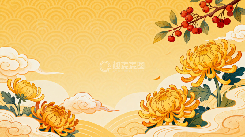 高清大图下载【趣麦麦图】重阳节节日背景16