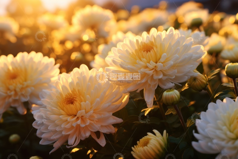 高清大图下载【趣麦麦图】盛开一片菊花花丛