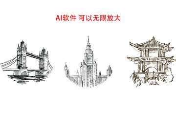 手绘风景无限放大展示