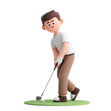 打高尔夫球免抠元素