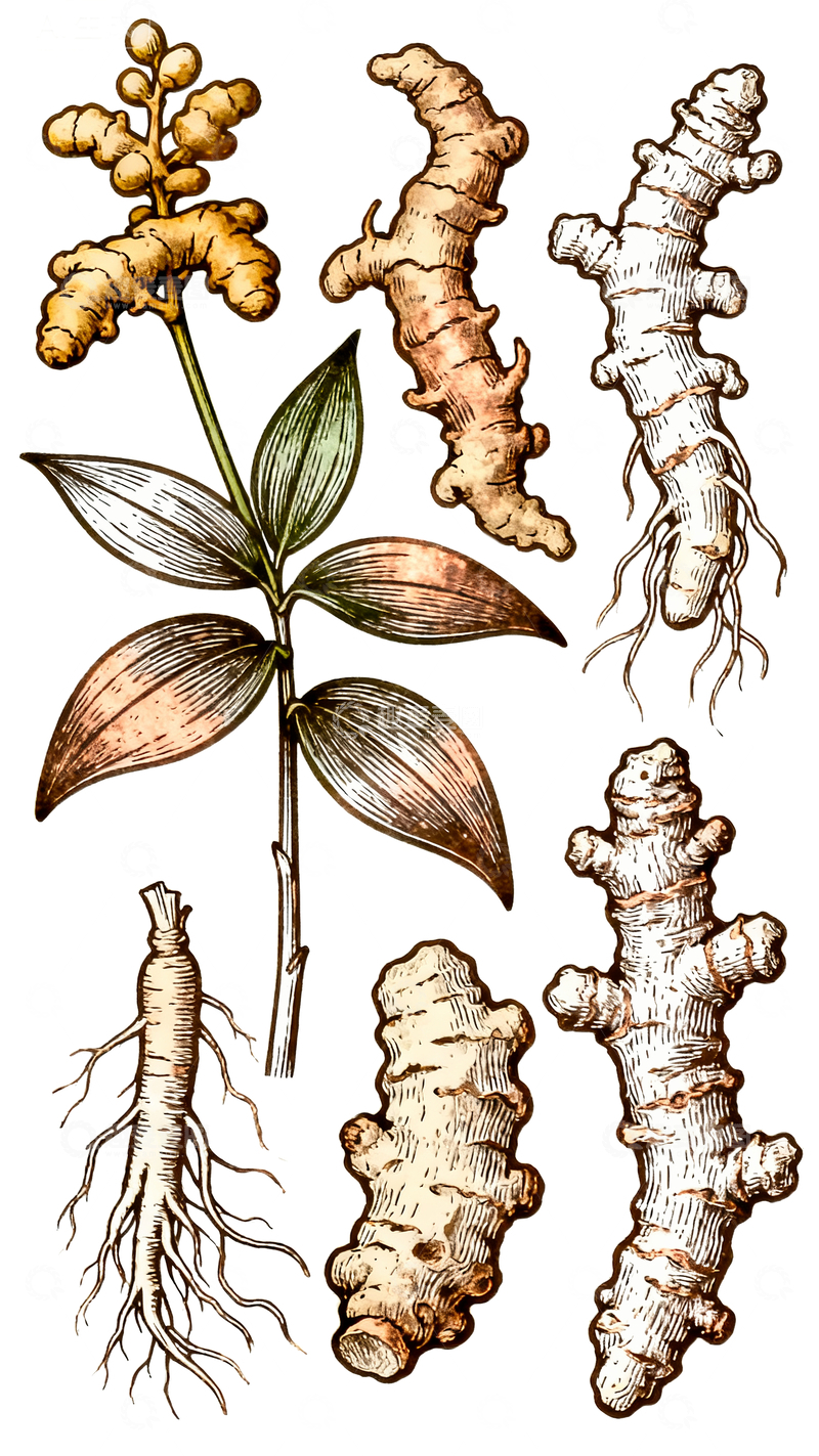 源文件下载【趣麦麦图】白描手绘中药4