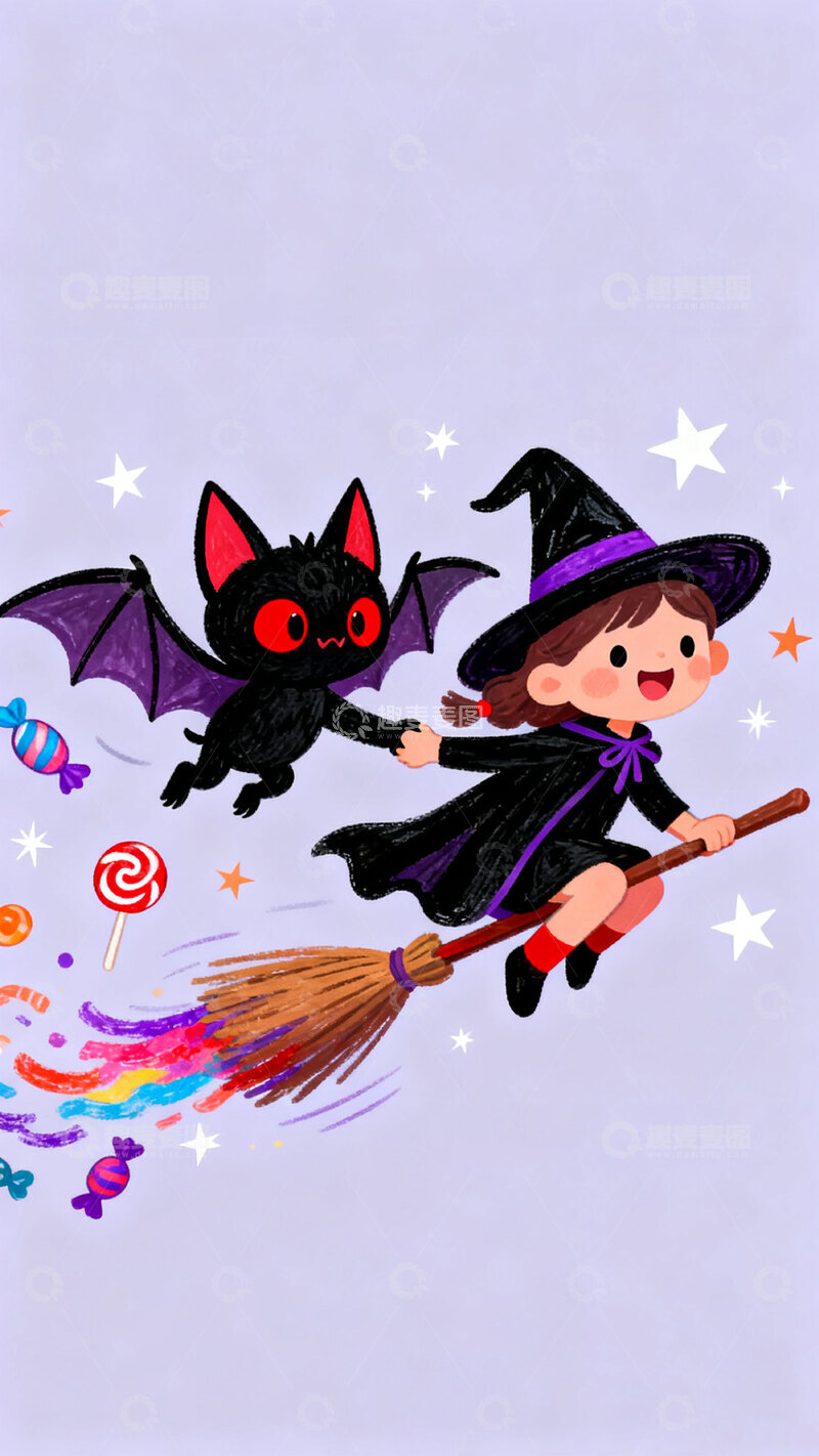 高清大图下载【趣麦麦图】万圣节卡通装饰海报背景