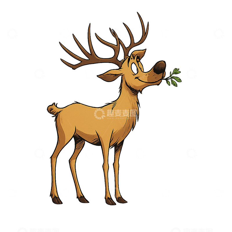高清大图下载【趣麦麦图】可爱卡通麋鹿形象 