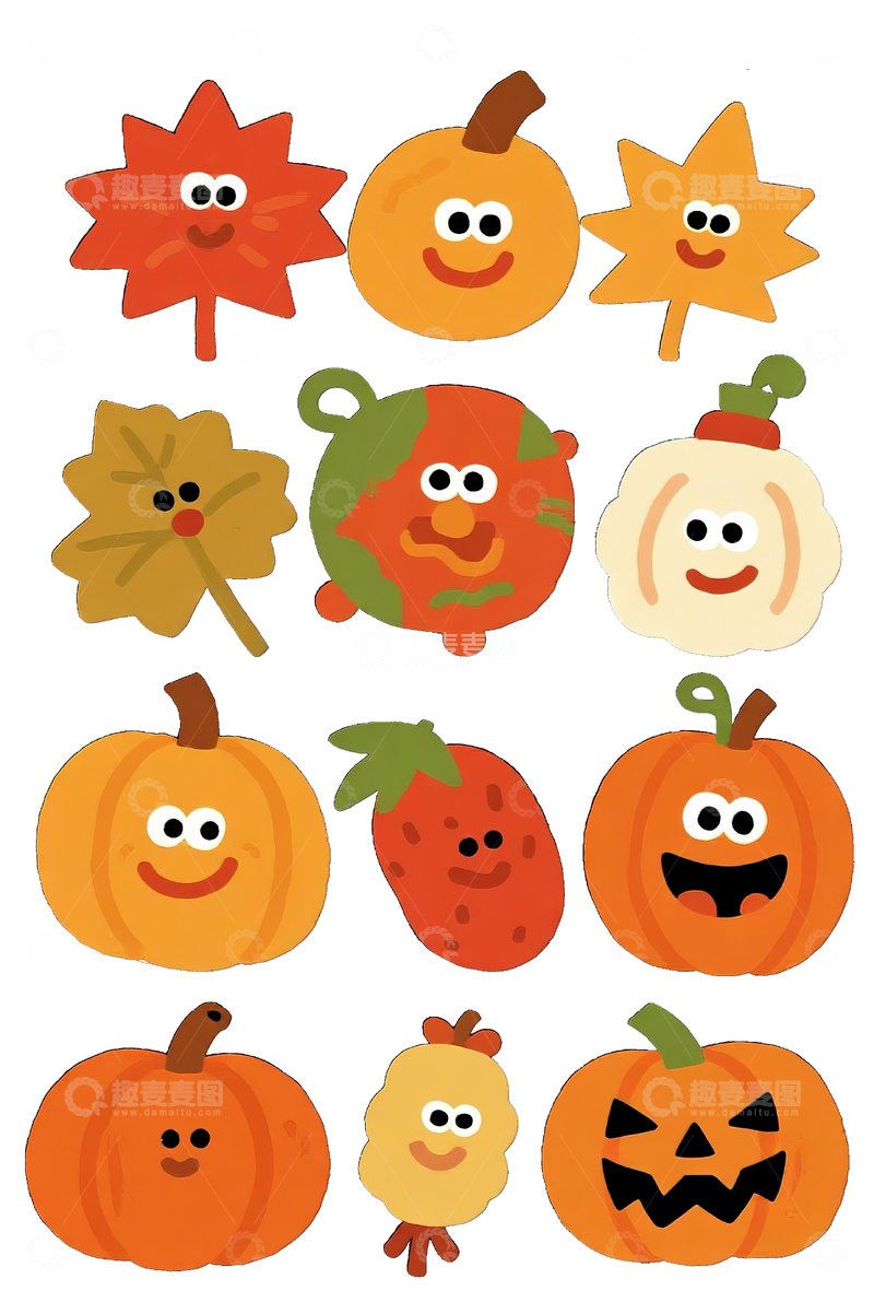 源文件下载【趣麦麦图】万圣节简约插画元素4