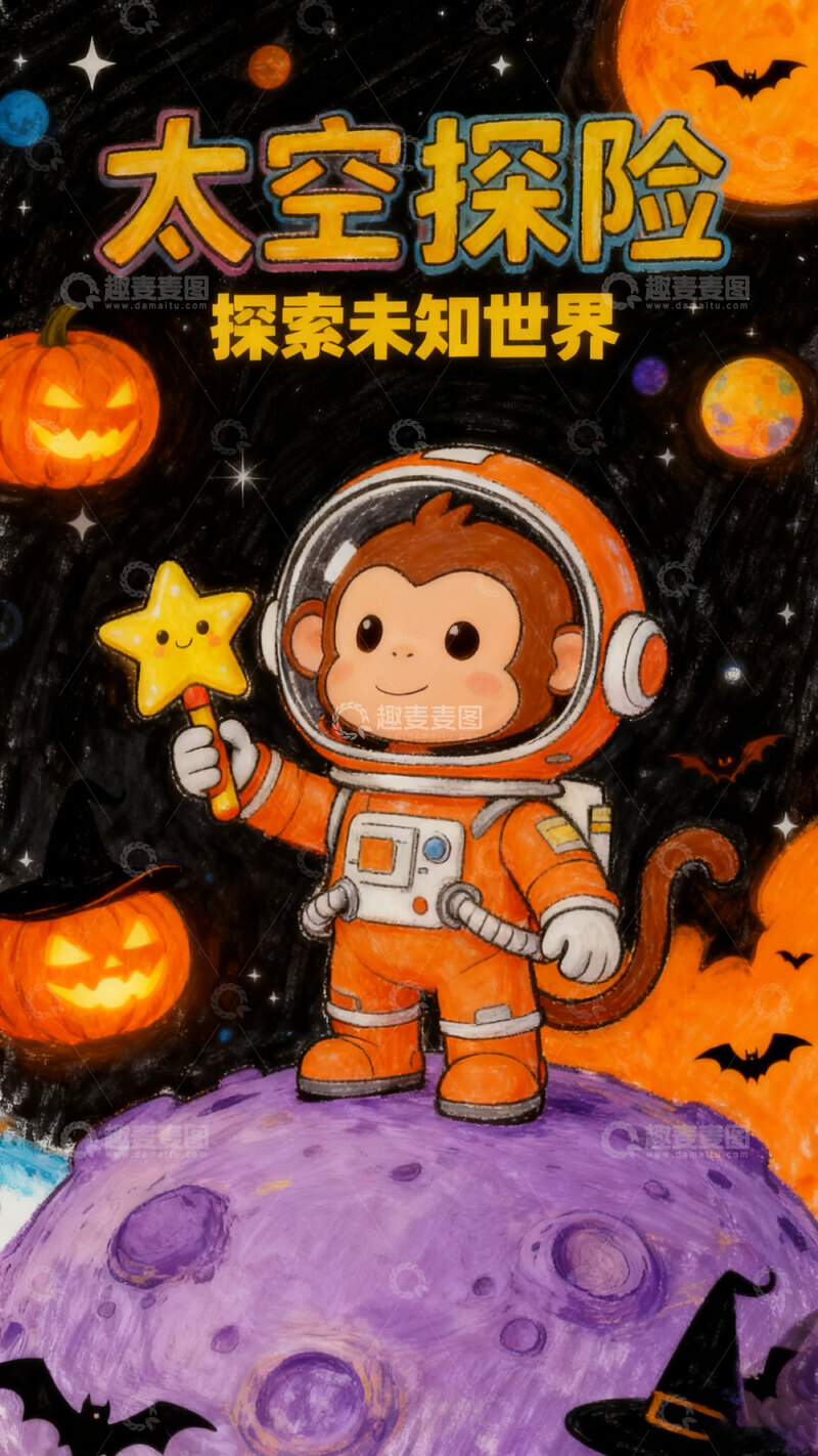 高清大图下载【趣麦麦图】万圣节太空冒险