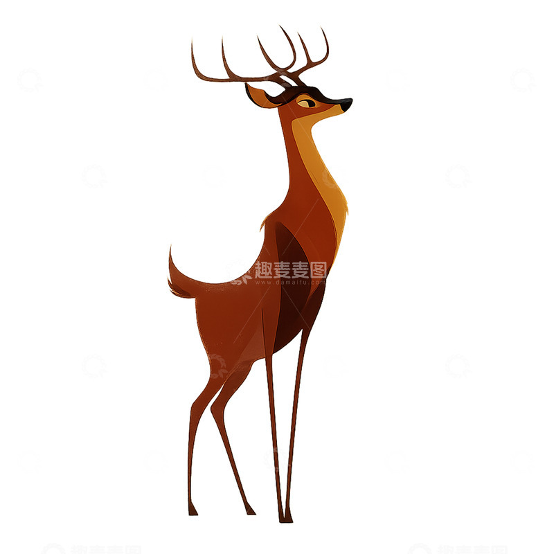 高清大图下载【趣麦麦图】森林中的优雅鹿