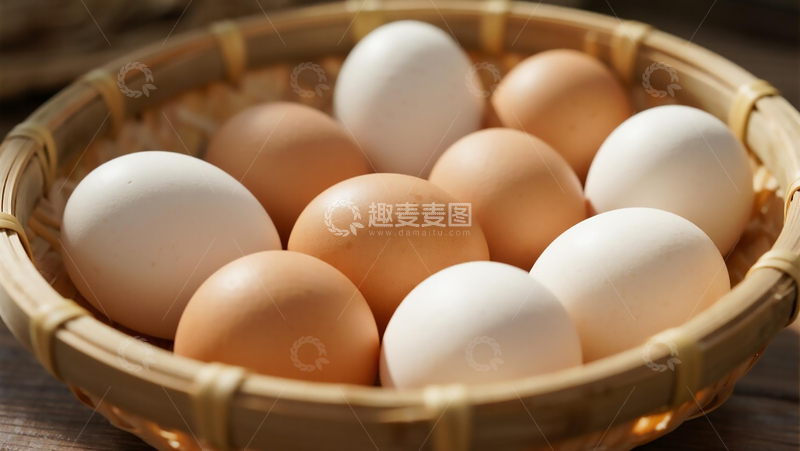 高清大图下载【趣麦麦图】新鲜鸡蛋篮装