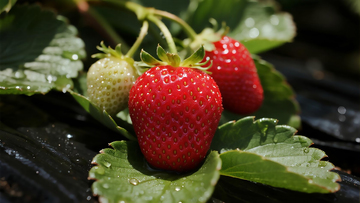 奶油草莓实拍摄影图