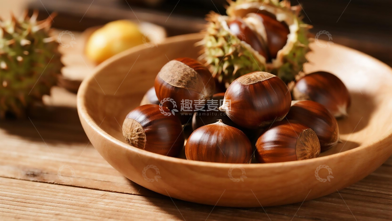 高清大图下载【趣麦麦图】坚果板栗实拍摄影