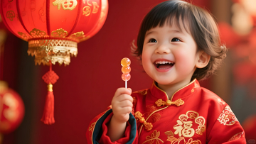 糖葫芦童笑春节喜庆如画