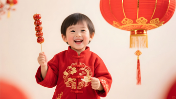 糖葫芦童趣新春笑迎如画