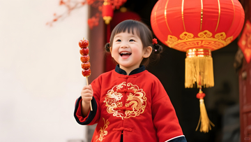 糖葫芦笑迎新春喜庆如画