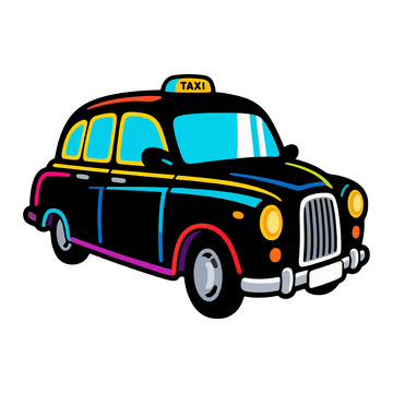 一辆黑色出租车的士