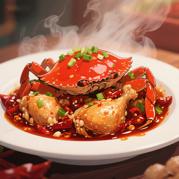 插画风格红焖螃蟹3