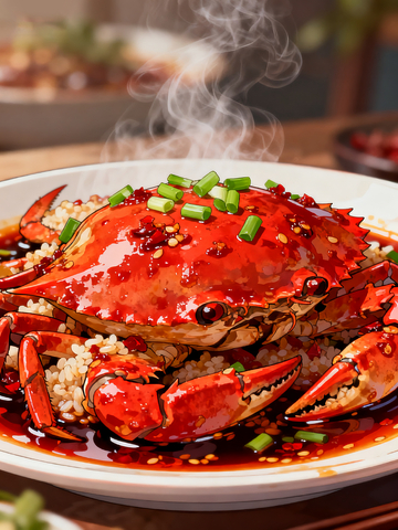 插画风格红焖螃蟹6