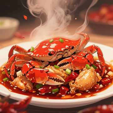 插画风格红焖螃蟹4