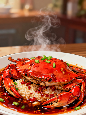 插画风格红焖螃蟹7