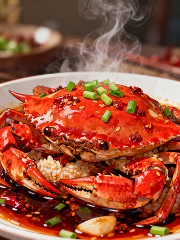 插画风格红焖螃蟹5