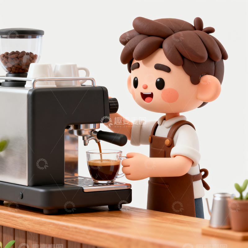 源文件下载【趣麦麦图】卡通咖啡店员工2