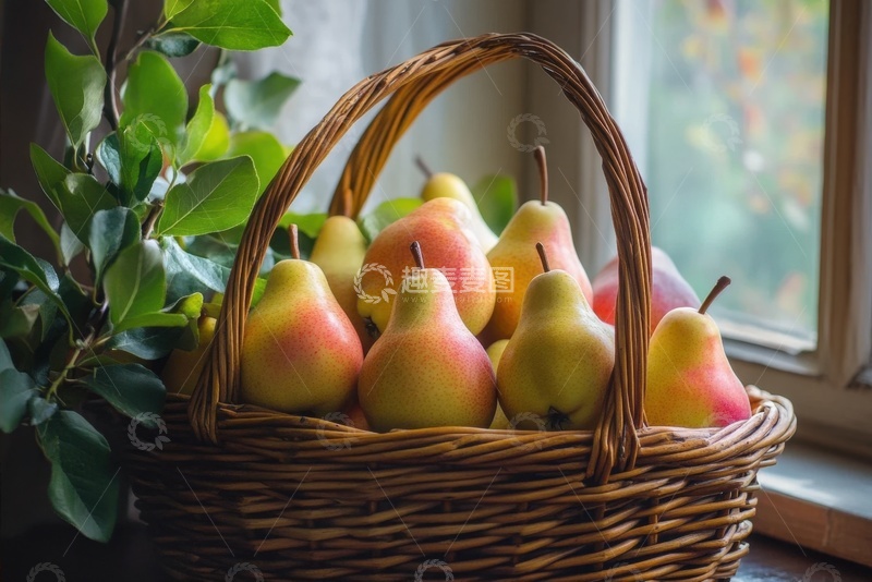高清大图下载【趣麦麦图】一篮子美味的巴梨