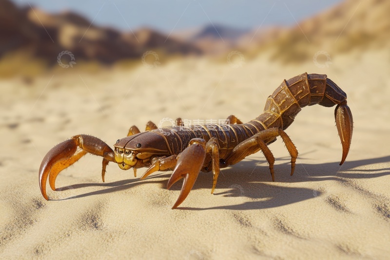 高清大图下载【趣麦麦图】沙漠里的一只蟹子