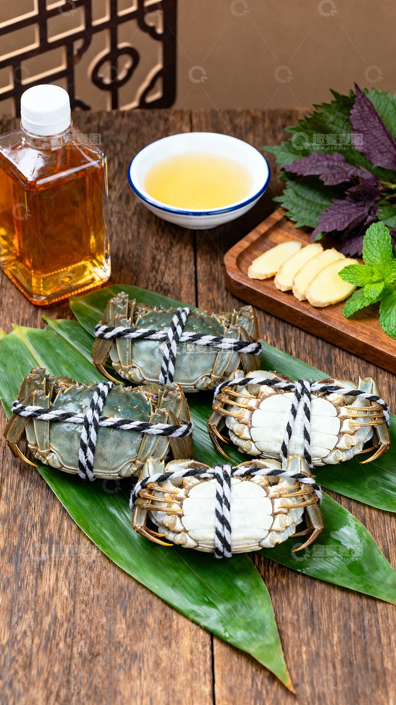 高清大图下载【趣麦麦图】美食大闸蟹秋日食蟹准备场景