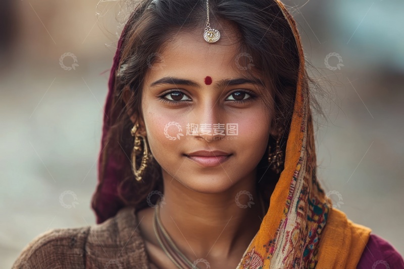 高清大图下载【趣麦麦图】一位印度美少女