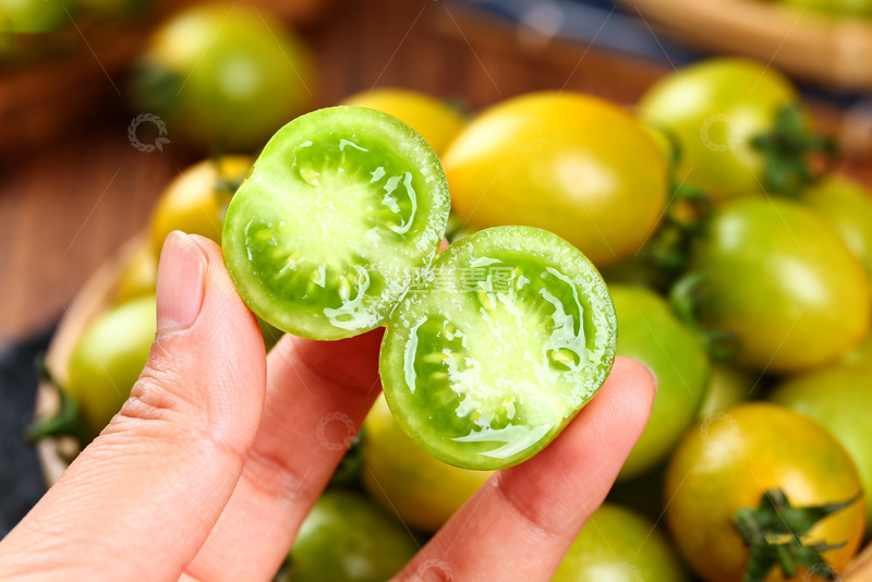 高清大图下载【趣麦麦图】黄绿小番茄的清新特写0