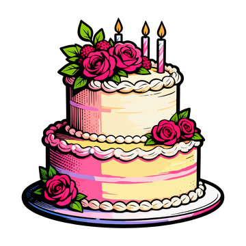 手绘风生日蛋糕设计素材