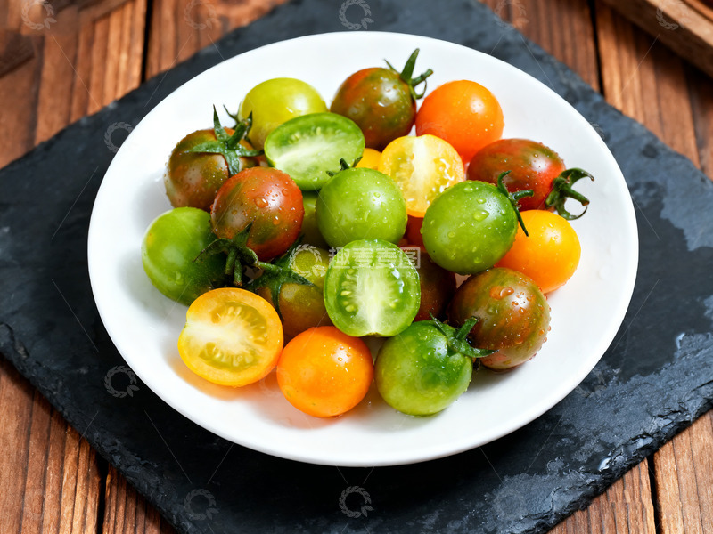 高清大图下载【趣麦麦图】黄绿小番茄的清新0