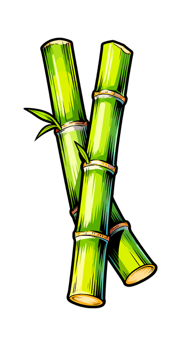 卡通风格竹节插画