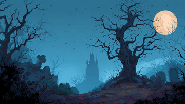 幽暗森林中的神秘城堡