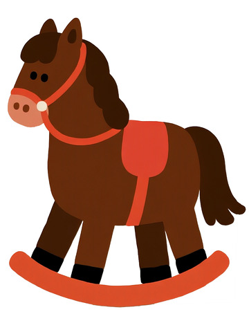 经典棕色木马玩具图